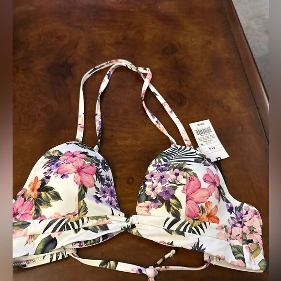 Shade and Shore Lightly Lined Underwire Twist Front Plunge Bikini NWT Fl… - Picture 11 of 14